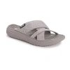 Muk Luks Womens Sassy Cross-over Strap Sandals In Gray