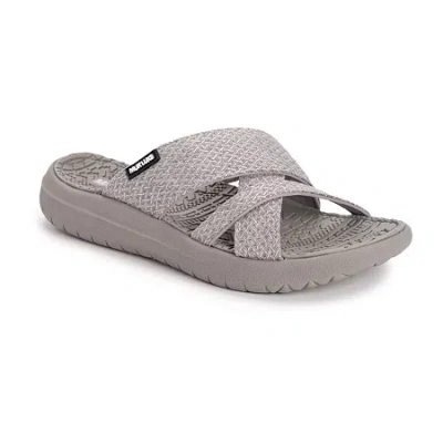Muk Luks Womens Sassy Cross-over Strap Sandals In Gray