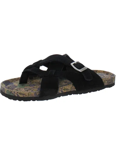 Muk Luks Womens Suede Slide Sandals In Black