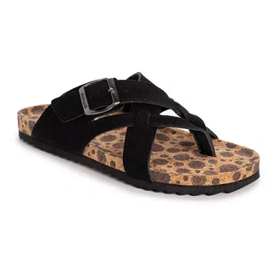 Muk Luks Womens Tanner Terra Turf Strap Sandals In Black