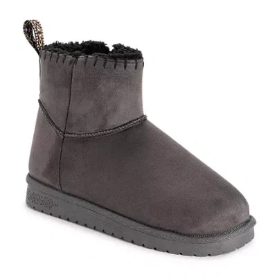 Muk Luks Womens Tatum Flat Heel Winter Boots In Gray