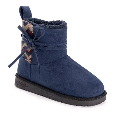 Muk Luks Womens Teenie Flat Heel Winter Boots In Blue