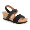 Muk Luks Womens Wendy Wedge Sandals In Black