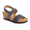 Muk Luks Womens Wendy Wedge Sandals In Blue