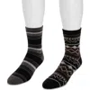 Muk Luks Wool Blend 6" Socks 2 Pair Pack In Multi