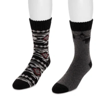Muk Luks Wool Blend Socks 2 Pair Pack In Black