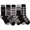 Muk Luks Wool Blend Socks 5 Pair Pack In Black