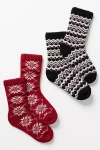 Muk Luks Wool Blend Socks, Set Of 2 In Multi