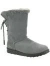 Muk Luks Ziggy Rodeo Womens Suede Faux Fur Lined Mid-calf Boots In Grey
