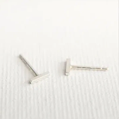 Muka Bar Stud Earrings In Metallic
