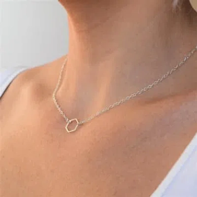 Muka Hexagon Necklace In Metallic