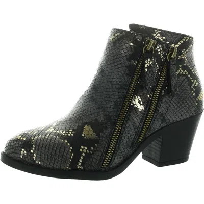 Mukluk Womens Animal Print Faux Leather Ankle Boots In Multi