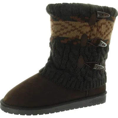 Mukluk Womens Cable Knit Winter Boots In Multi