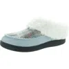 Mukluk Womens Faux Fur Lined Faux Suede Scuff Slippers In White