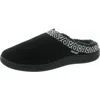 Mukluk Womens Faux Fur Lined Faux Suede Slide Slippers In Black