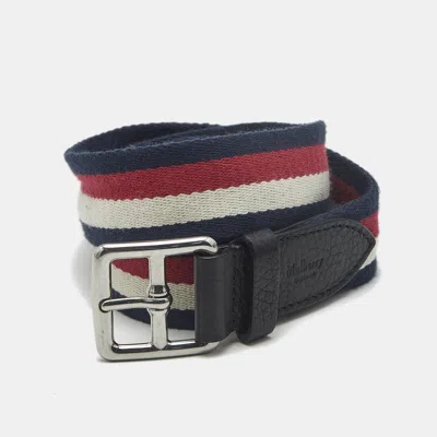 Pre-owned Mulberry 105 Cm Buckle Belt Multicolor Canvas And Leather