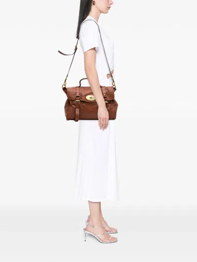 Pre-owned Mulberry 2000-2015 Calfskin Alexa Satchel In Brown