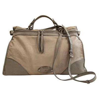 Pre-owned Mulberry 2000s  Gray Leather Large 2-way Bag Shoulder Bag Top Handle Bag In Purple