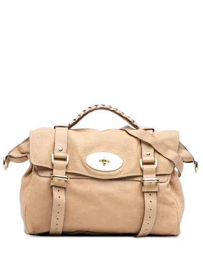 Pre-owned Mulberry 2010-2016 Textured Calfskin Alexa Satchel In Brown