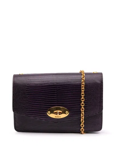 Pre-owned Mulberry 2015-2024 Mini Lizard Embossed Calfskin Darley Crossbody Bag