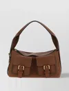 Mulberry Adjustable Strap Dual Front Pockets Textured Finish Shoulder Bag