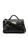 Mulberry 'alexa' Black Mini Handbag With Adjustable And Removable Shoulder Strap And Braided Handle