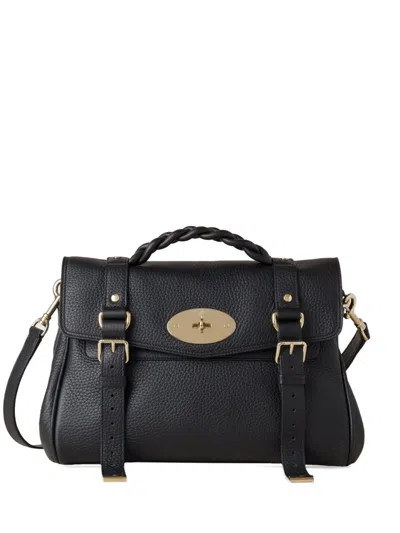 Mulberry Alexa Braided-handle Leather Tote Bag In Black
