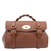 Mulberry 'alexa Heavy' Brown Top Handle Bag With Twist-lock Closure