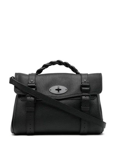Mulberry Alexa Heavy Black Leather Handbag  Woman