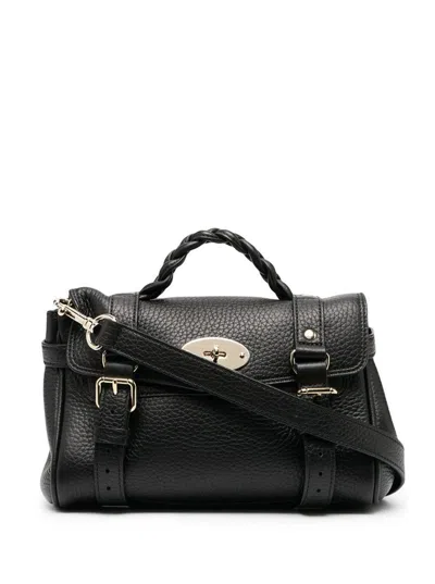 Mulberry Alexa Heavy Grain Mini Leather Crossbody Bag In Black