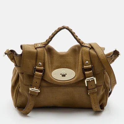 Pre-owned Mulberry Alexa Khaki Brown Leather Top Handle Bag