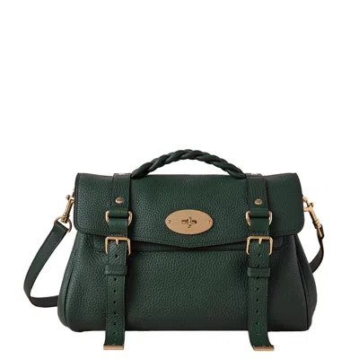 Mulberry Alexa  Green Heavy Grain In White