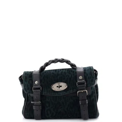 Mulberry Alexa Satchel Nm Printed Suede And Leather Mini In Green