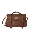Mulberry 'alexa Heavy' Brown Top Handle Bag With Twist-lock Closure