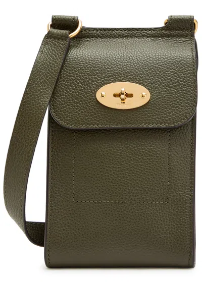Mulberry Anthony Mini Grained Leather Pouch In Green