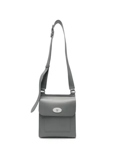 Mulberry Antony Grained Leather Shoulder Bag In Grey