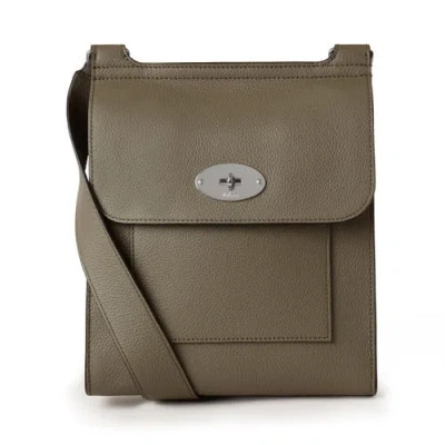 Mulberry Antony Leather Messenger In Linen Green