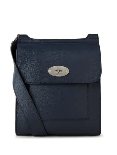 Mulberry Small Leather Antony Messenger Bag In Blue