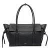 Mulberry Babyswater Textured Leather Shoulder Bag With Side Ties In Black