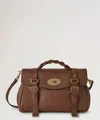 Mulberry 'alexa Heavy' Brown Top Handle Bag With Twist-lock Closure