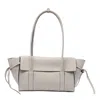 Mulberry Leather Textured Shoulder Bag With Double Handles