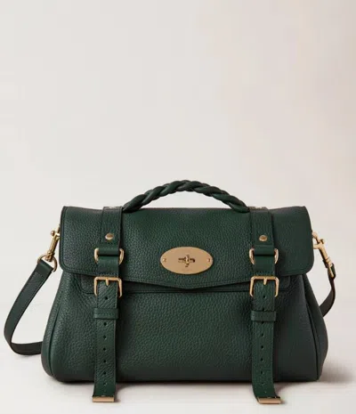 Mulberry Mini Alexa Braided-handle Satchel Bag In Green