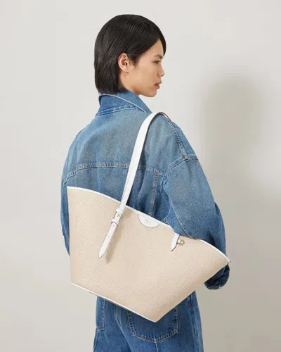 Mulberry Basket Tote White Raffia