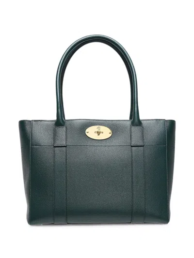 Mulberry Bayswater 9 To 5 Grained Leather Tote Bag In Green