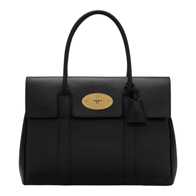 Mulberry Bayswater Black & Brass Small Classic Grain