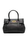 Mulberry 'bayswater' Black Handbag With Twist-lock Fastening In Grainy Leather Woman In Black