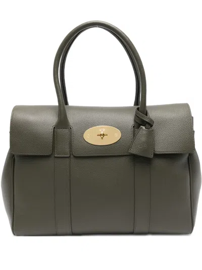 Mulberry Bayswater Flap-top Leather Tote Bag In Green
