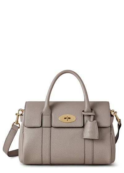 Mulberry Bayswater Grained Leather Cross-body Bag In Gray