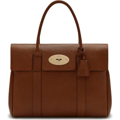Mulberry Bayswater Grained Leather Satchel In Brown