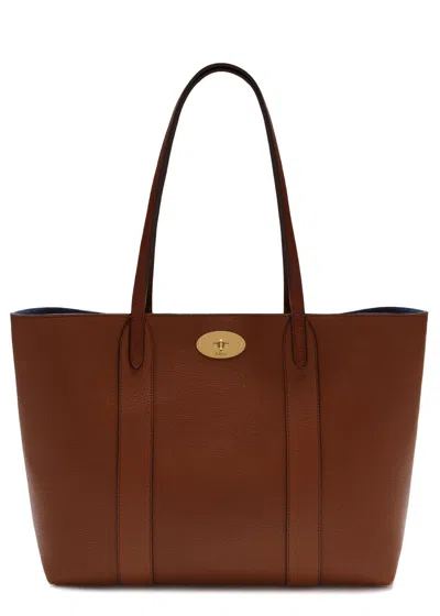 Mulberry Bayswater Grained Leather Small Tote Bag In Brown